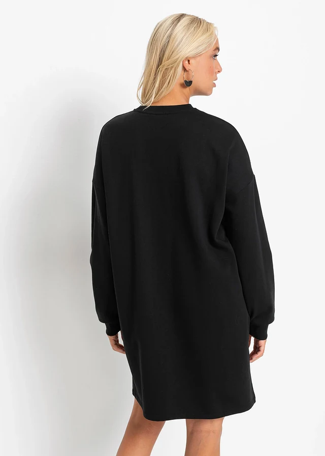 Robe molletonnée oversize, Couleur: noir
