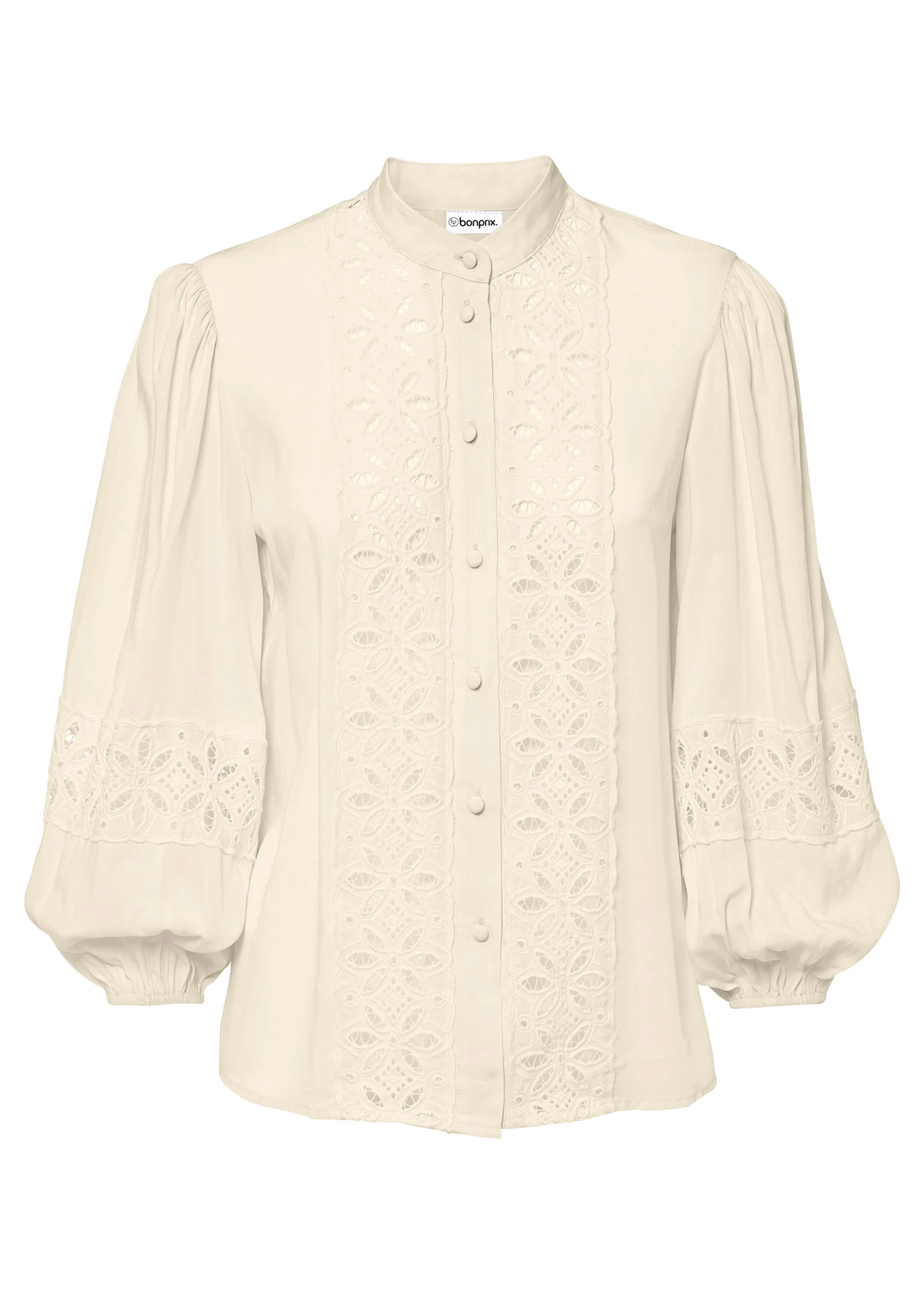 Halenka s krajkou, z měkké směsi s viskózou • přírodní bílá • bonprix obchod