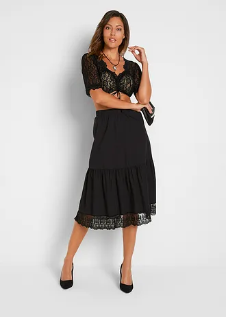 Blouse de dirndl en dentelle, Couleur: noir