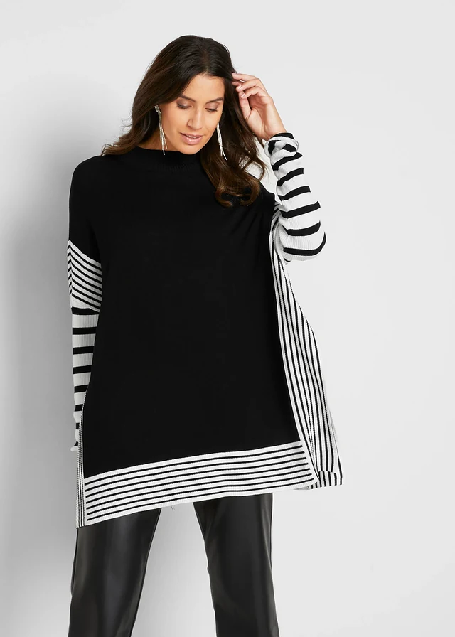 Pull long • noir-écru rayé • product-page.page-title-suffix