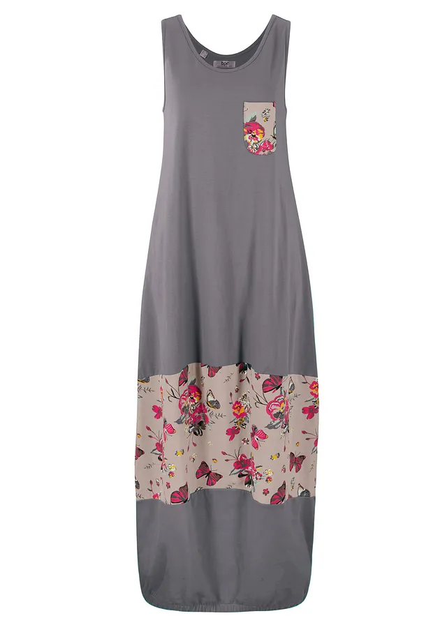 Bavlnené maxi-šaty, strih do O