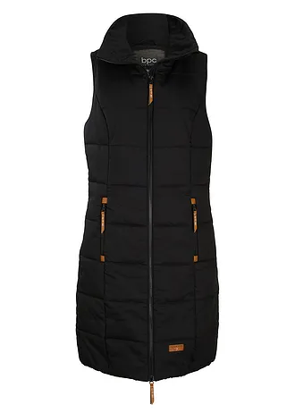 Dlouhá vesta se stojáčkem, barva: černá