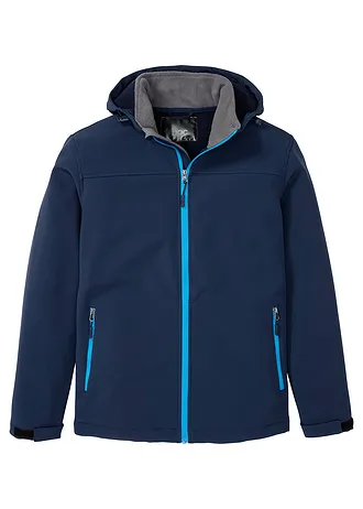 Veste softshell à capuche • bleu foncé • Boutique bonprix