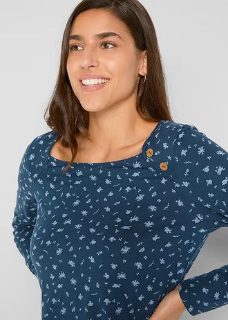 Triko s potiskem, dlouhý rukáv • tmavě modrá • bonprix obchod