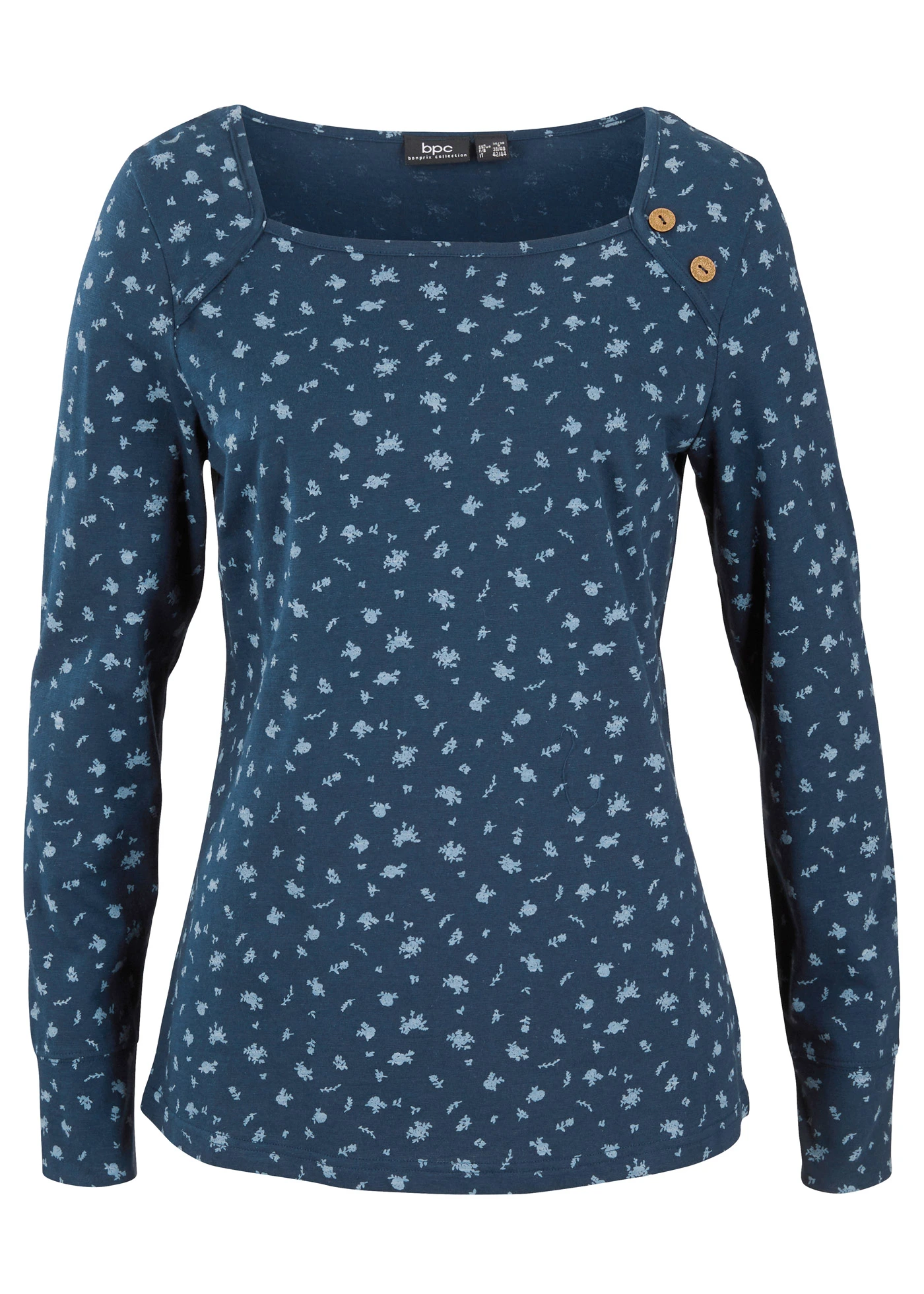 Triko s potiskem, dlouhý rukáv • tmavě modrá • bonprix obchod