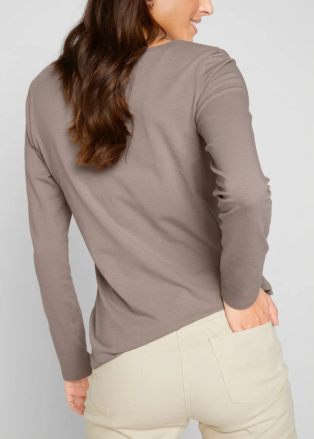 Lot de 2 T-shirts manches longues près du corps • taupe + noir • product-page.page-title-suffix