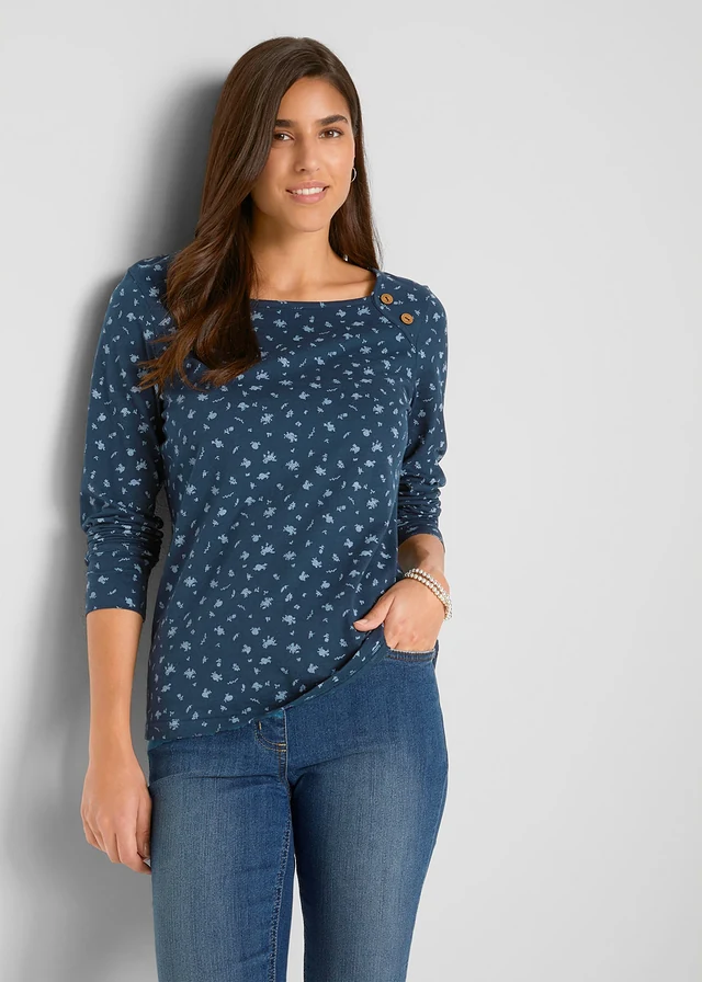 T-shirt manches longues imprimé • bleu foncé • product-page.page-title-suffix