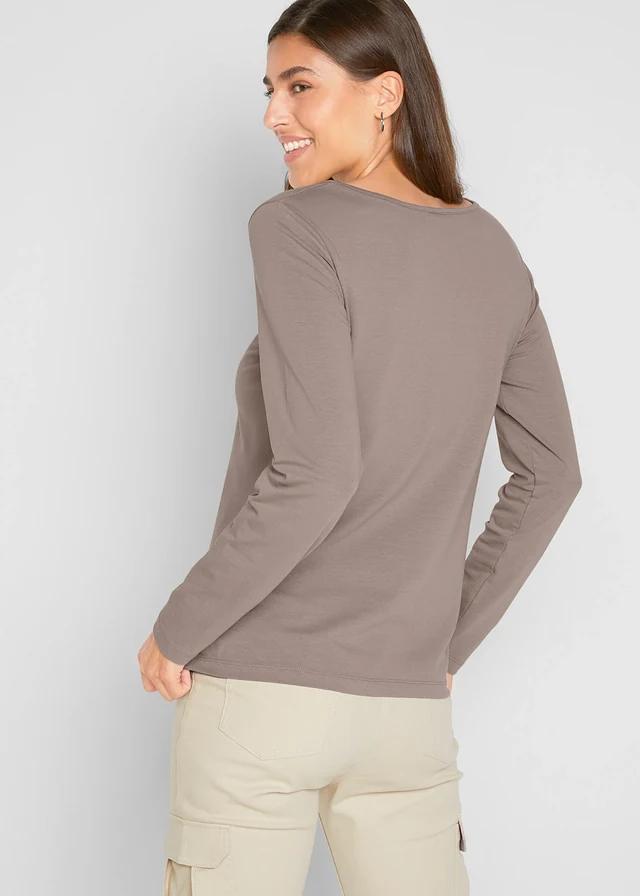 Lot de 2 T-shirts manches longues près du corps • taupe + noir • product-page.page-title-suffix