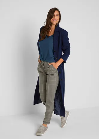 Longsleeve met V-hals (set van 2), Kleur: donkerblauw+antraciet gemêleerd