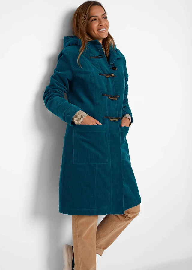 Gevoerde houtje touwtje jas van corduroy • blauwpetrol • product-page.page-title-suffix