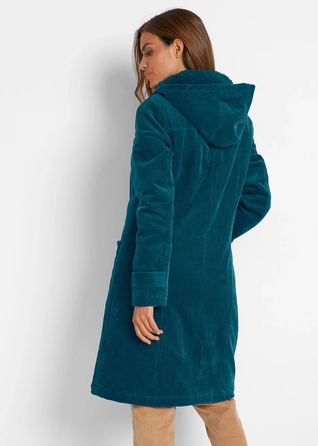 Duffle-coat en velours côtelé doublé • pétrole • product-page.page-title-suffix
