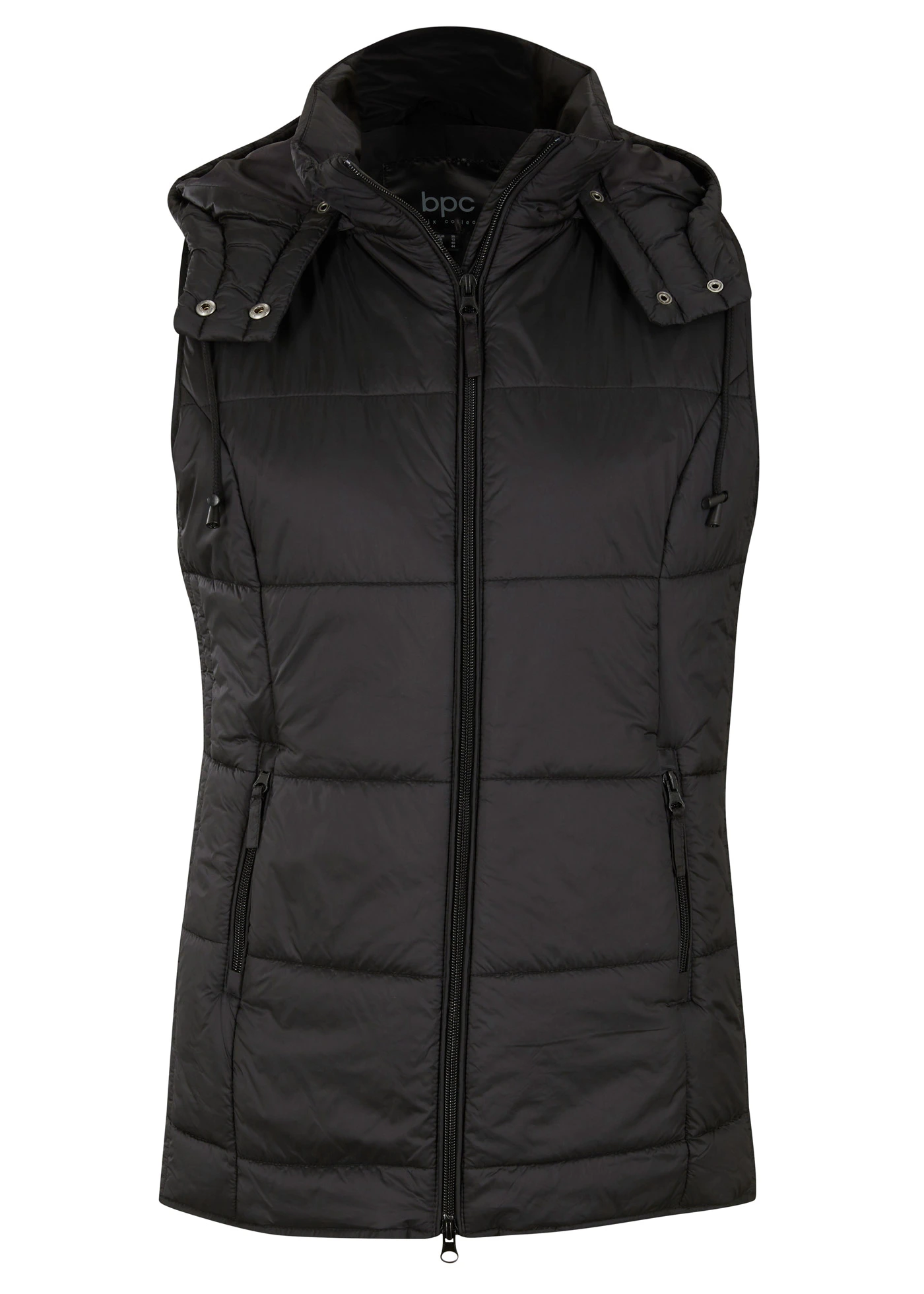 Prošívaná vesta s odnímatelnou kapucí • černá • bonprix obchod