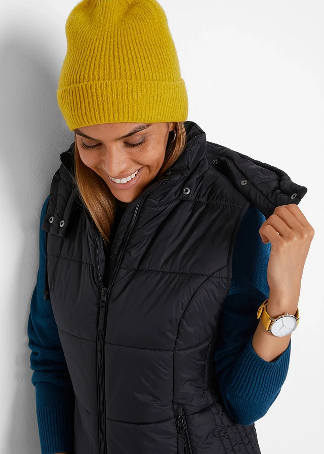 Bodywarmer met afneembare capuchon • zwart • product-page.page-title-suffix
