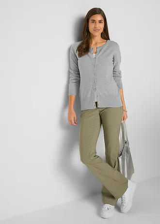 Gilet en fine maille • gris chiné • Boutique bonprix