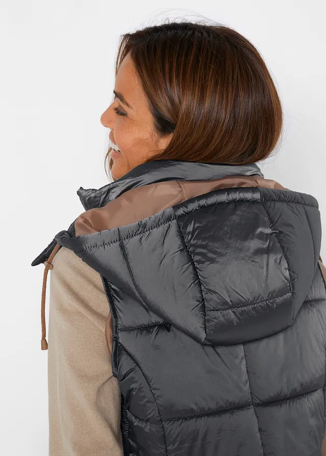 Gilet sans manches matelassé à capuche amovible • gris fumée • product-page.page-title-suffix