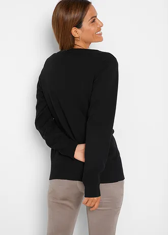 Gilet en fine maille • noir • Boutique bonprix