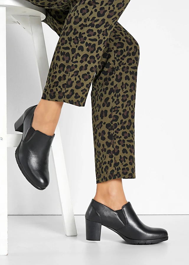 Gesloten pumps van leer, Kleur: zwart