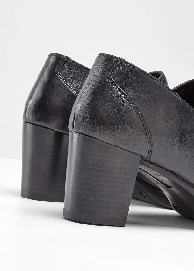 Escarpins emboîtants en cuir, Couleur: noir