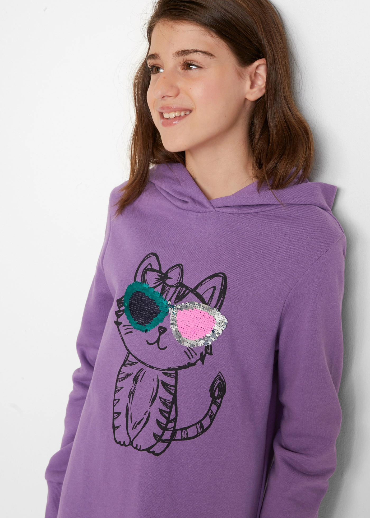 Oversized sweatjurk van biologisch katoen • ultraviolet • bonprix online shop