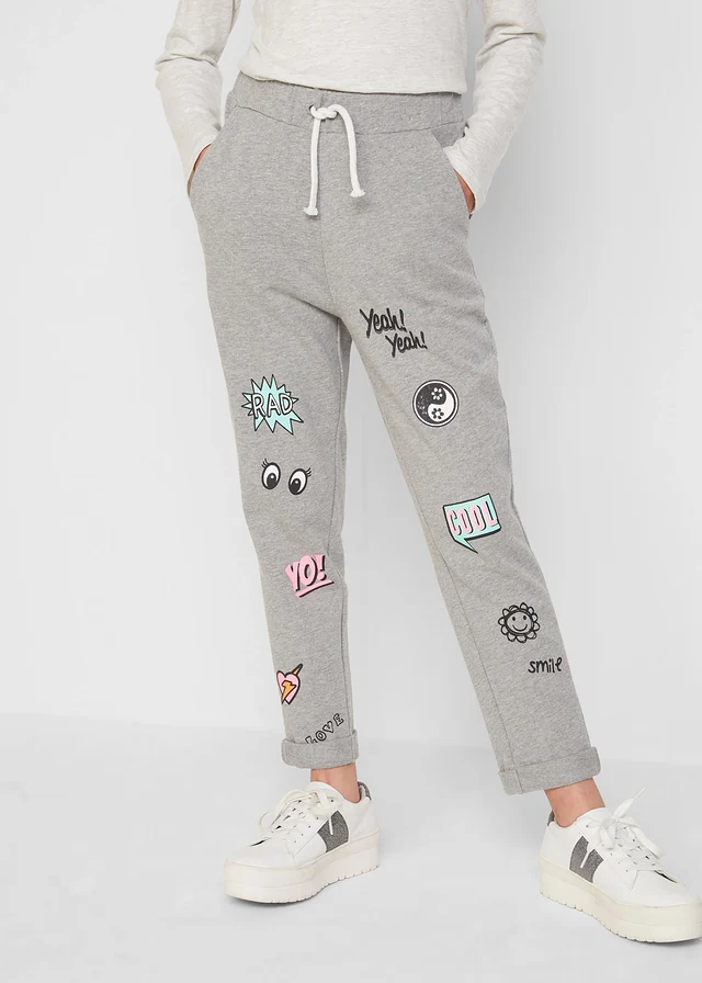 Casual sweatpants met comic print • lichtgrijs gemêleerd • product-page.page-title-suffix