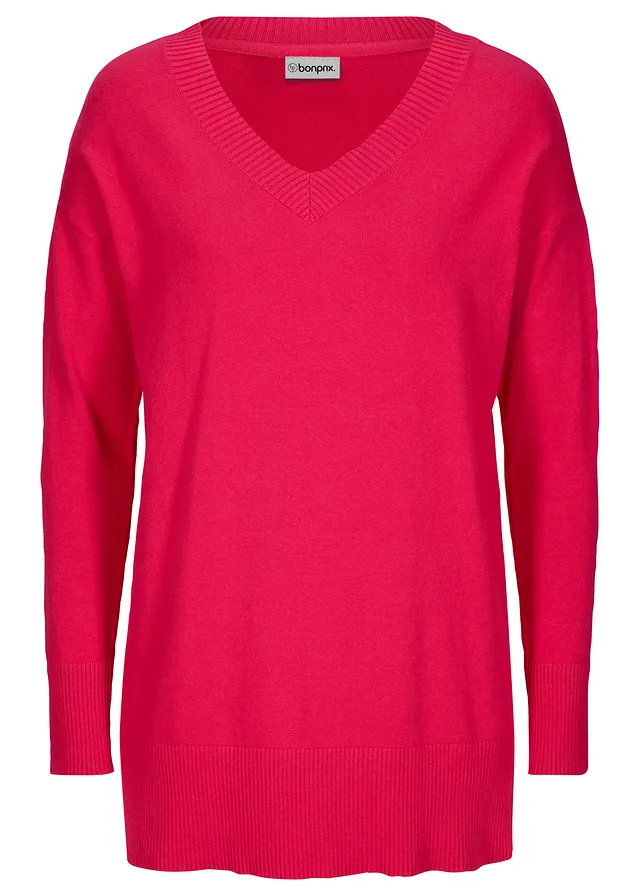 Dlouhý svetr • granátově červená • bonprix obchod