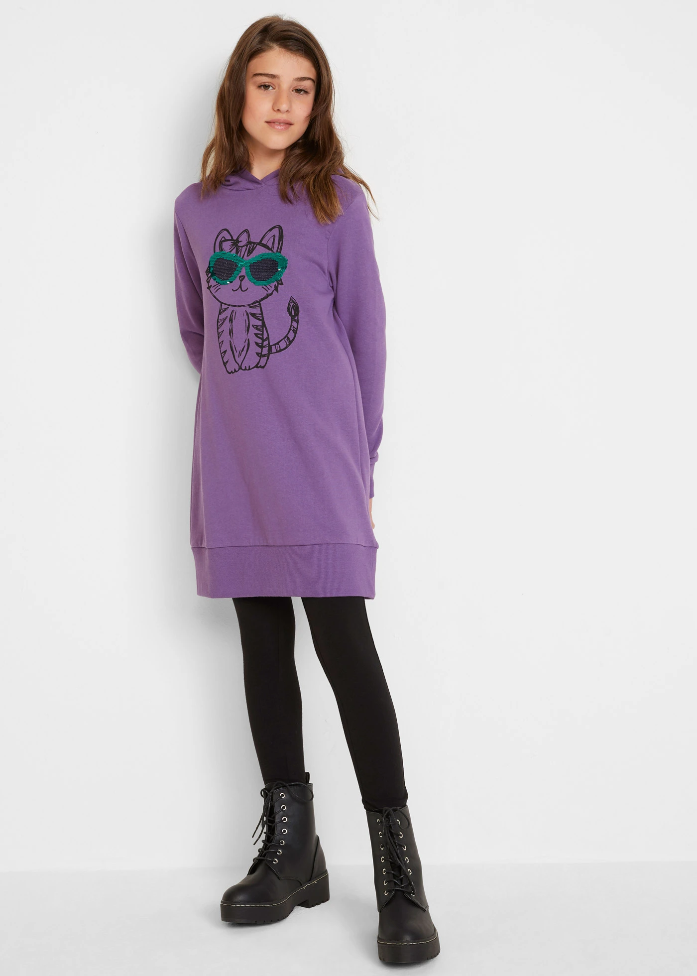 Robe sweat oversize 100% coton • ultraviolet • Boutique bonprix