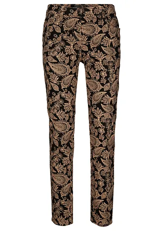 Pantaloni stretch cu imprimeu • negru paisley • magazin bonprix