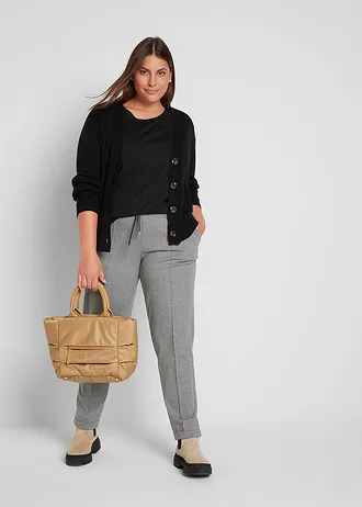 Katoenen longshirt, lange mouw, Kleur: zwart