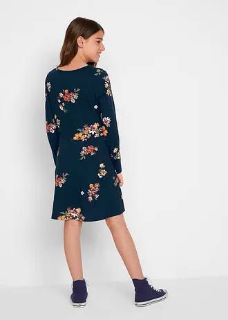 Robe en jersey 100% coton • bleu foncé floral • Boutique bonprix