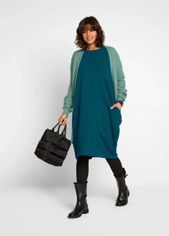 Jersey jurk in O-vorm • blauwpetrol • product-page.page-title-suffix