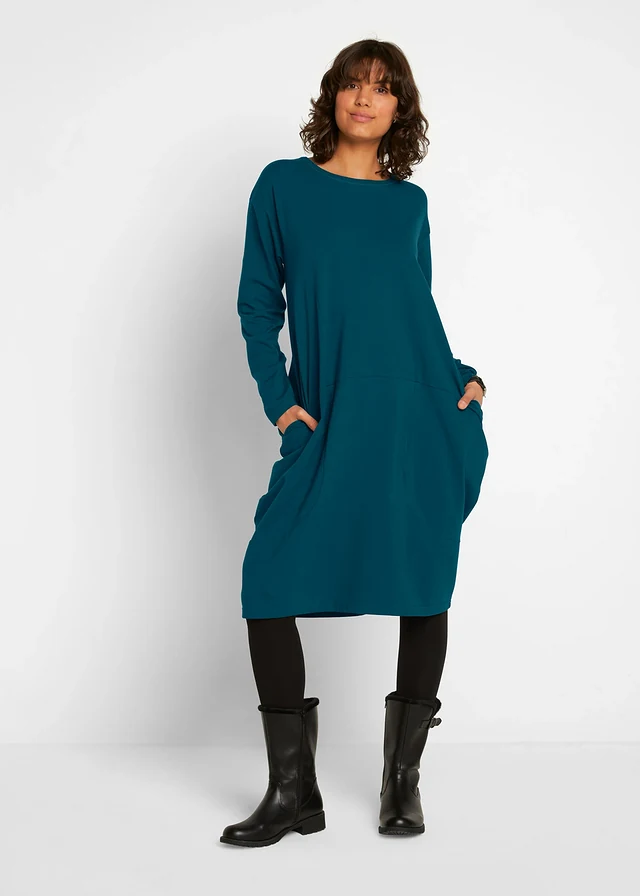 Robe en jersey, coupe ovoïde • pétrole • product-page.page-title-suffix