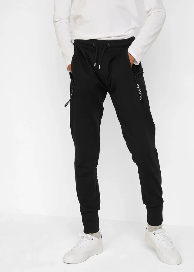 Pantalon de jogging 100% coton, Couleur: noir