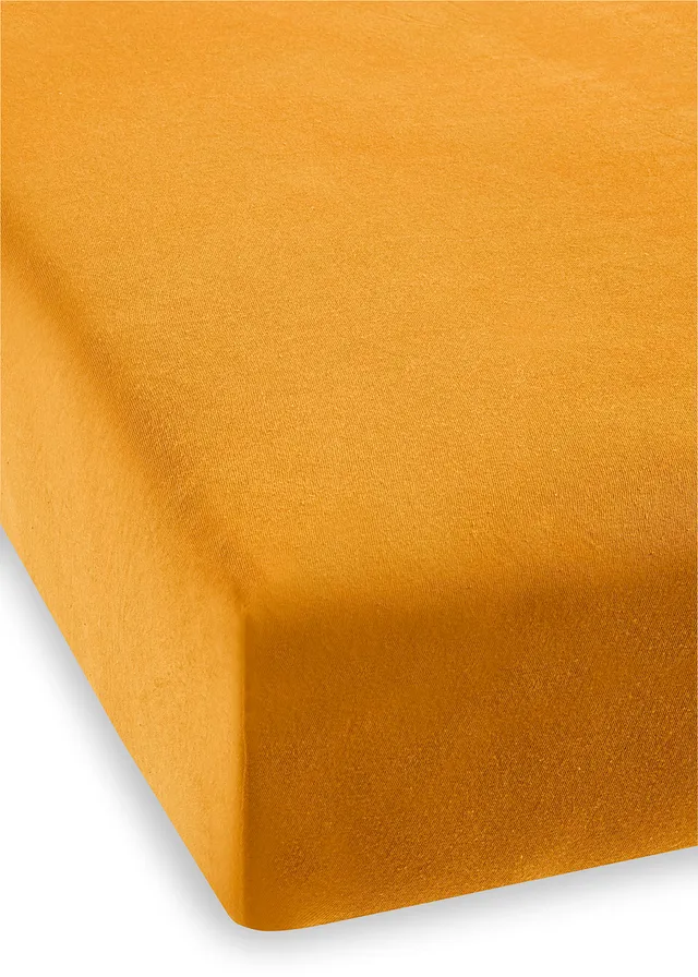 Drap-housse jersey en coloris tendance • ocre • Boutique bonprix