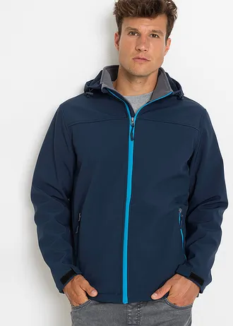 Softshell jas met capuchon • donkerblauw • bonprix online shop
