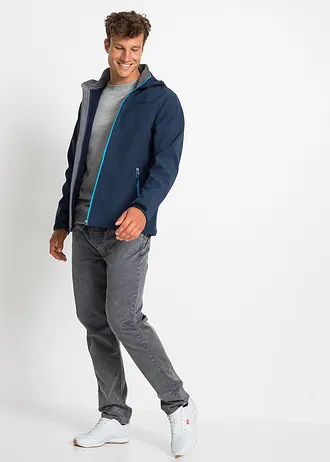 Softshell jas met capuchon • donkerblauw • bonprix online shop