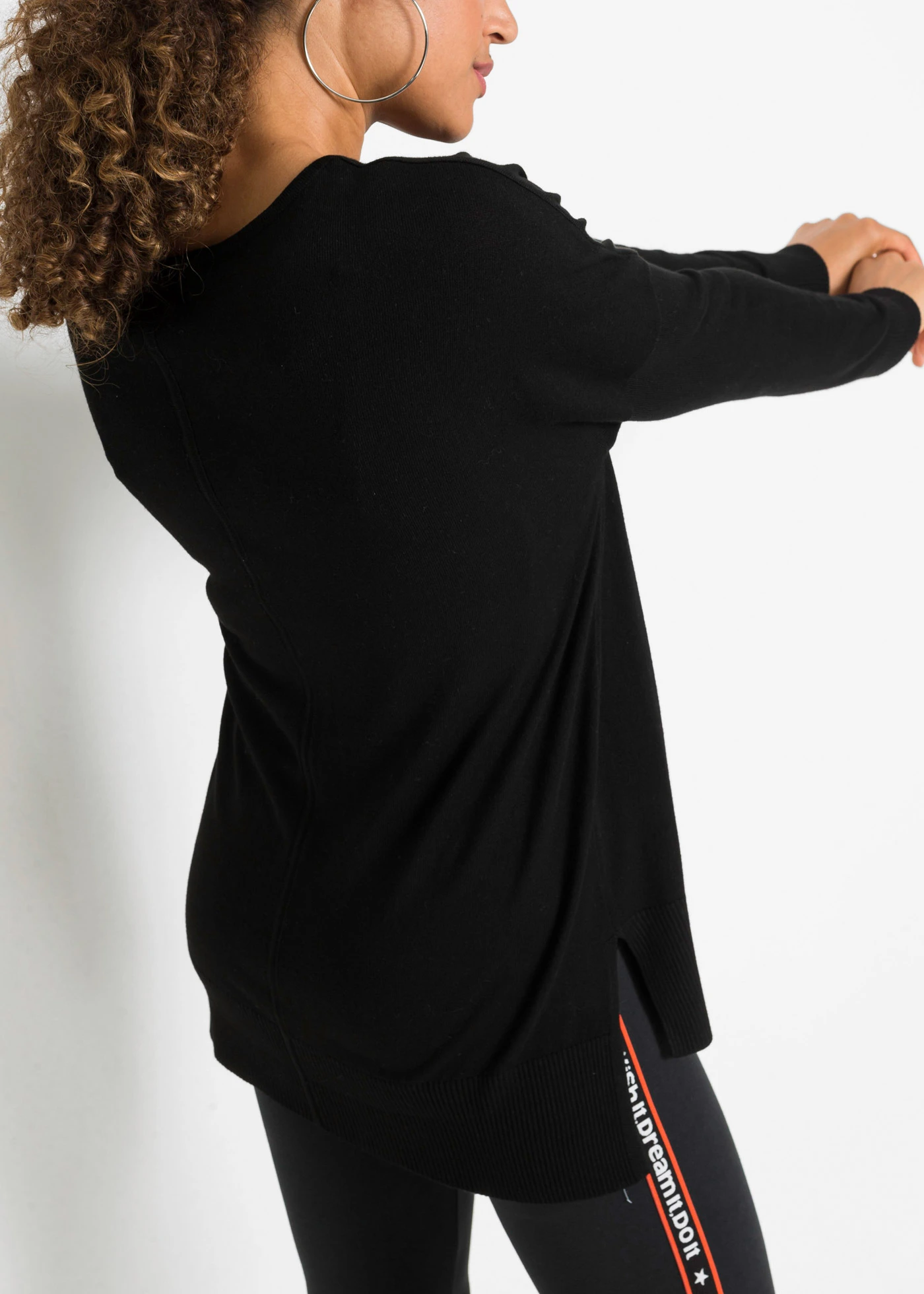 Oversized gebreide trui van viscosemix • zwart • bonprix online shop