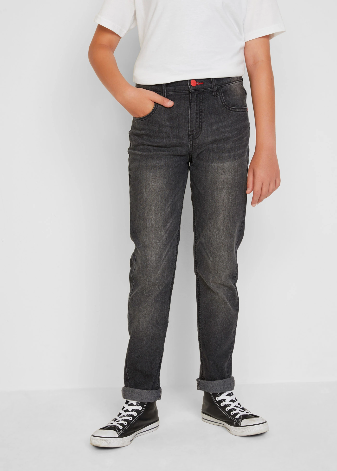 Jeans met coole wassing, slim fit • grey denim • bonprix online shop