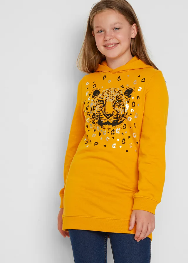 Meisjes hoodie van biologisch katoen • honingkleur • bonprix online shop