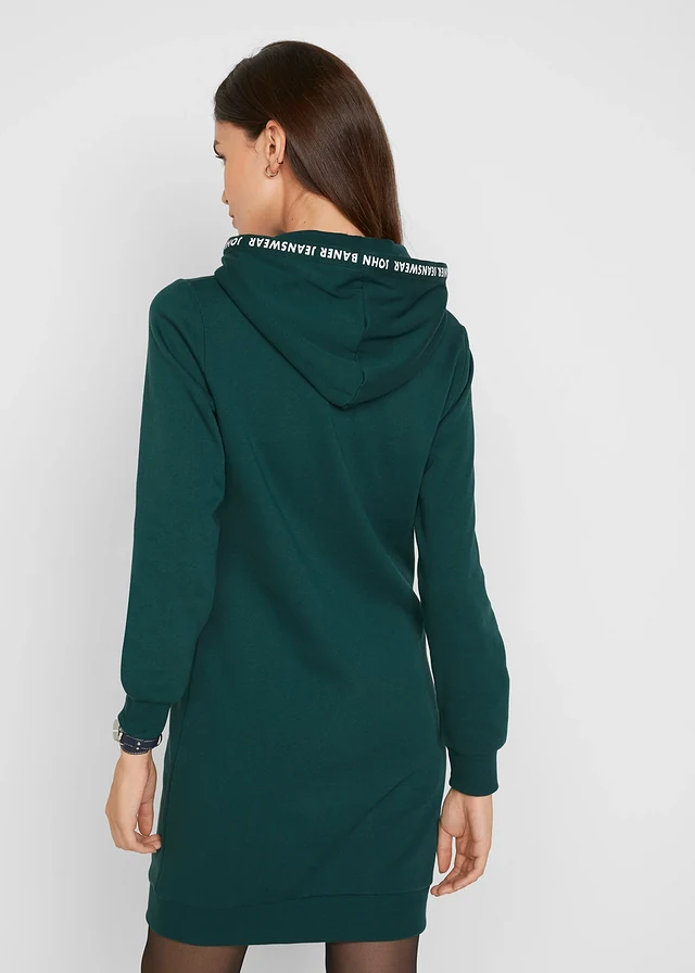 Robe sweat, Couleur: vert pétrole