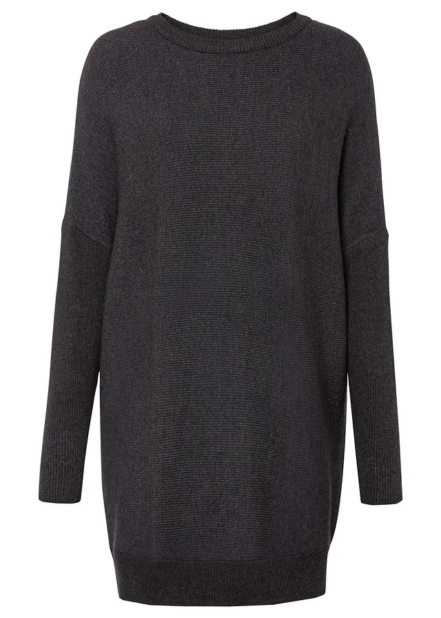 Pull long en viscose mélangée • anthracite chiné • Boutique bonprix