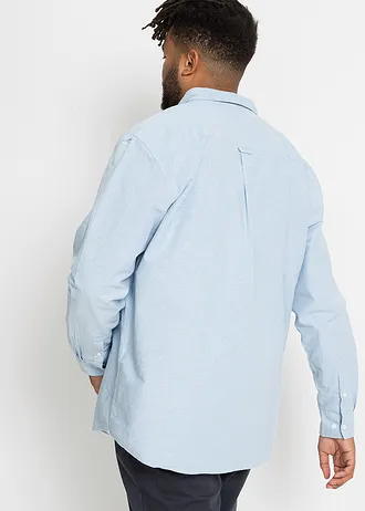 Košile Oxford s dlouhým rukávem, z čisté bavlny, barva: světle modrá