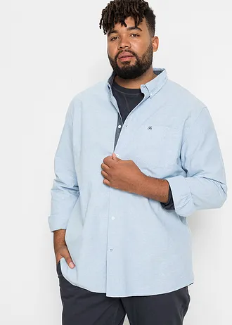 Košile Oxford s dlouhým rukávem, z čisté bavlny, barva: světle modrá