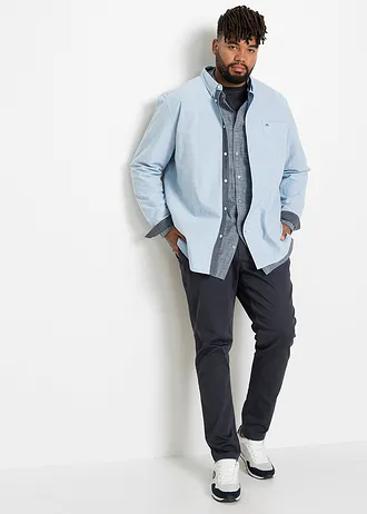 Košile Oxford s dlouhým rukávem, z čisté bavlny, barva: světle modrá