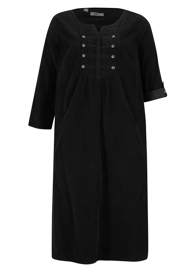 Corduroy blousejurk van puur katoen • zwart • bonprix online shop