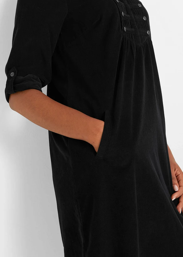Robe-tunique en velours côtelé 100% coton • noir • product-page.page-title-suffix
