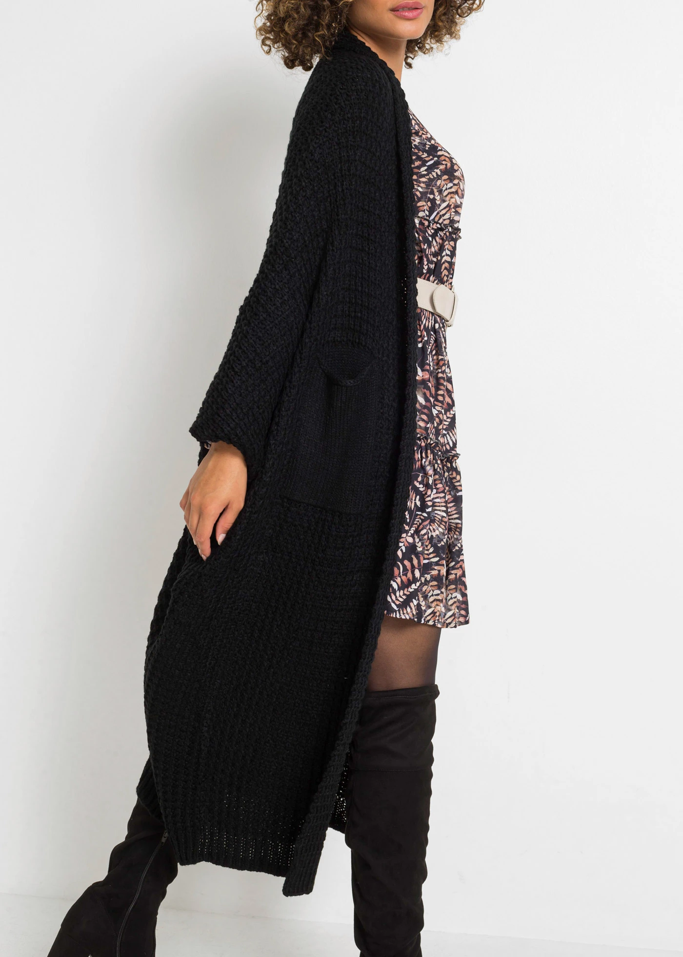 Lang vest • zwart • bonprix online shop