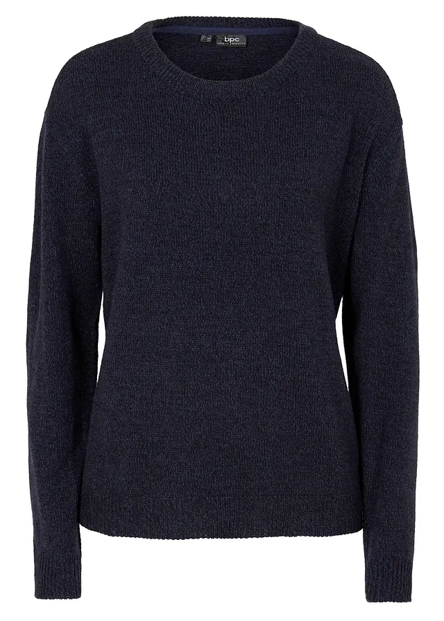 Pletené pulóver s okrúhlym výstrihom, melírovaný Pletené pulóver s okrúhlym výstrihom, melírovaný