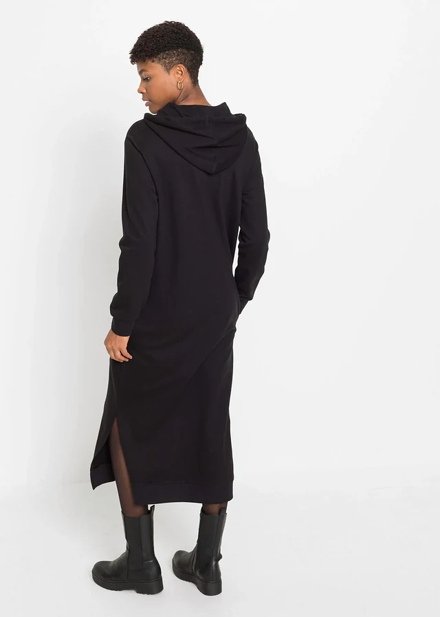 Robe sweat midi, Couleur: noir