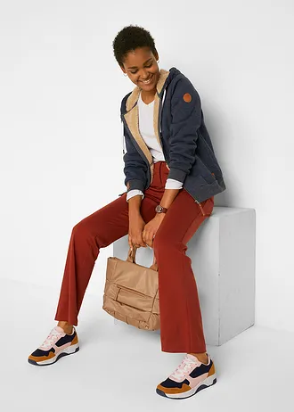 Sweatvest met capuchon en teddy voering • antraciet gemêleerd • bonprix online shop