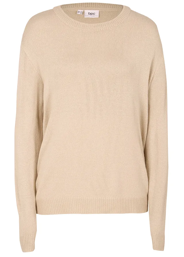 Pletený pulóver s okrúhlym výstrihom